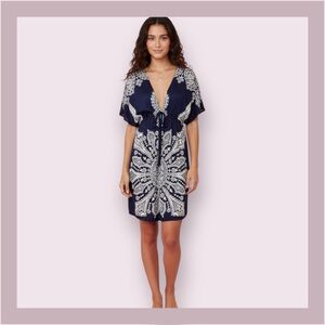 Free Culture Navy Plunge Boho Dress Size S